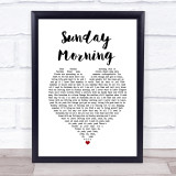 Maroon 5 Sunday Morning White Heart Song Lyric Quote Music Print