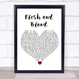 Mary Black Flesh and Blood White Heart Song Lyric Quote Music Print