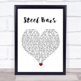 Michael Bolton Steel Bars White Heart Song Lyric Quote Music Print
