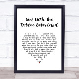 Miguel Girl With The Tattoo Enter.Lewd White Heart Song Lyric Quote Music Print