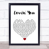 Minnie Ripperton Lovin' You White Heart Song Lyric Quote Music Print