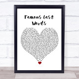 My Chemical Romance Famous Last Words White Heart Song Lyric Quote Music Print