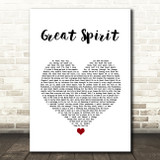 Nahko And Medicine For The People Great Spirit White Heart Song Lyric Quote Music Print