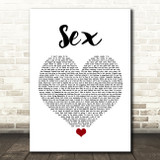 N-Dubz Sex White Heart Song Lyric Quote Music Print
