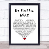 Papa Roach No Matter What White Heart Song Lyric Quote Music Print