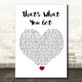 Paramore That's What You Get White Heart Song Lyric Quote Music Print