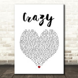 Pat Green Crazy White Heart Song Lyric Quote Music Print