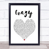 Pat Green Crazy White Heart Song Lyric Quote Music Print