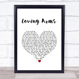 Paul Heaton & Jacqui Abbott Loving Arms White Heart Song Lyric Quote Music Print