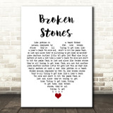 Paul Weller Broken Stones White Heart Song Lyric Quote Music Print