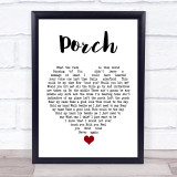 Pearl Jam Porch White Heart Song Lyric Quote Music Print