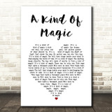 Queen A Kind Of Magic White Heart Song Lyric Quote Music Print