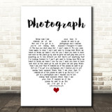 Ringo Starr Photograph White Heart Song Lyric Quote Music Print