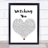 Rodney Atkins Watching You White Heart Song Lyric Quote Music Print