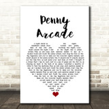 Roy Orbison Penny Arcade White Heart Song Lyric Quote Music Print