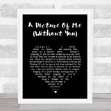 George Jones A Picture Of Me (Without You) Black Heart Song Lyric Print