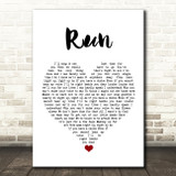Snow Patrol Run White Heart Song Lyric Quote Music Print