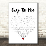 Solomon Burke Cry To Me White Heart Song Lyric Quote Music Print