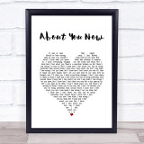 Sugababes About You Now White Heart Song Lyric Quote Music Print
