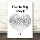 Super Furry Animals Fire In My Heart White Heart Song Lyric Quote Music Print