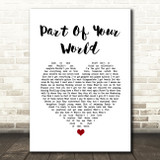 The Little Mermaid Part of Your World White Heart Song Lyric Quote Music Print