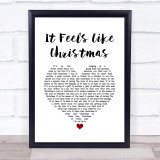 The Muppets It Feels Like Christmas White Heart Song Lyric Quote Music Print