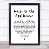 The Smiths Back To The Old House White Heart Song Lyric Quote Music Print