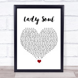 The Temptations Lady Soul White Heart Song Lyric Quote Music Print