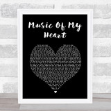 Gloria Estefan & 'N Sync Music Of My Heart Black Heart Song Lyric Print