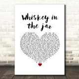 Thin Lizzy Whiskey in the jar 1973 White Heart Song Lyric Quote Music Print
