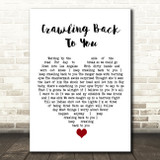 Tom Petty Crawling Back To You White Heart Song Lyric Quote Music Print
