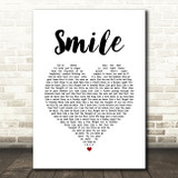 Uncle Kracker Smile White Heart Song Lyric Quote Music Print