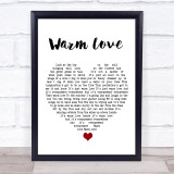 Van Morrison Warm Love White Heart Song Lyric Quote Music Print