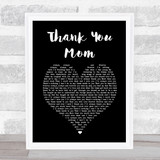 Good Charlotte Thank You Mom Black Heart Song Lyric Print