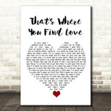 Westlife That's Where You Find Love White Heart Song Lyric Quote Music Print