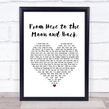 Willie Nelson ft. Dolly Parton From Here to the Moon and Back White Heart Song Lyric Quote Music Print