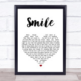 Michael Jackson Smile Heart Song Lyric Quote Print