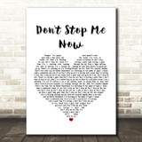 Queen Don't Stop Me Now Heart Song Lyric Quote Print