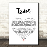 Spandau Ballet True Heart Song Lyric Quote Print