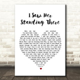 The Beatles I Saw Her Standing There Heart Song Lyric Quote Print