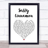 The Stone Roses Sally Cinnamon Heart Song Lyric Quote Print