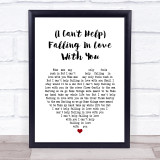 UB40 (I Can't Help) Falling In Love With You Heart Song Lyric Quote Print