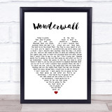 Wonderwall Oasis Heart Quote Song Lyric Print