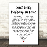 Can't Help Falling In Love Elvis Presley Heart Song Lyric Quote Print