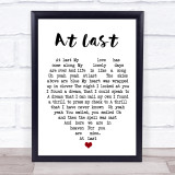 Etta James At Last Quote Song Lyric Heart Print