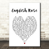 English Rose Paul Weller Heart Song Lyric Quote Print