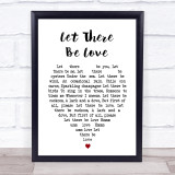Let There Be Love Nat King Cole Heart Song Lyric Quote Print