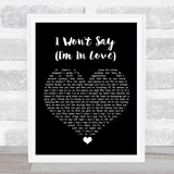 Hercules I Won't Say (I'm In Love) Black Heart Song Lyric Print