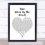 Culture Club Time (Clock Of The Heart) White Heart Song Lyric Quote Print