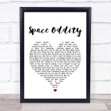 David Bowie Space Oddity White Heart Song Lyric Quote Print